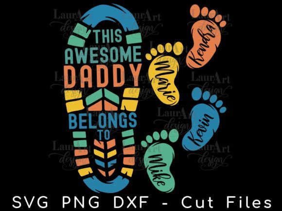 Crafting Legacy: The Dad Footprint & Awesome Grandpa Design Asset