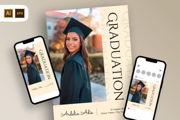 Elegant Beige Photo Graduation Party Invitation: A Design Asset