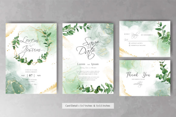 Elegant Watercolor Floral Wreath Wedding Design Assets