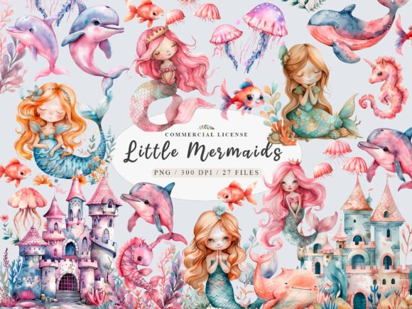 Enchant Your Designs: The Magic of Little Mermaid PNG & Cute Mermaid Clipart