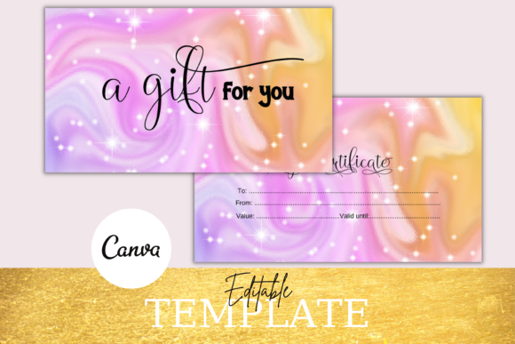 Holographic Editable Gift Certificate: A Modern Design Asset