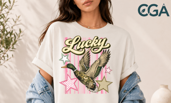 Lucky Duck Vintage Retro Camo Pun Png: A Designer's Playful Asset
