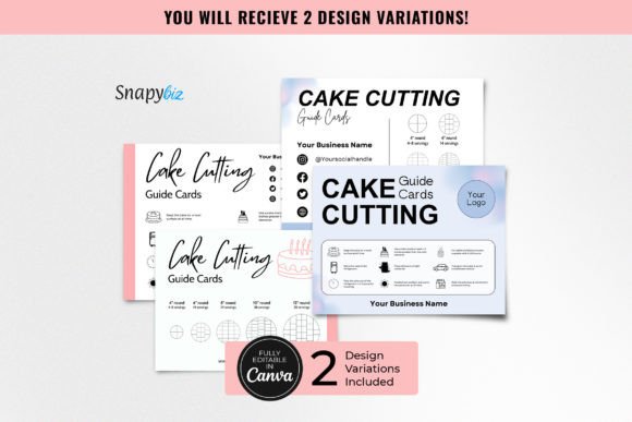 Professional Cake Cutting Guide Cards: A Design Asset