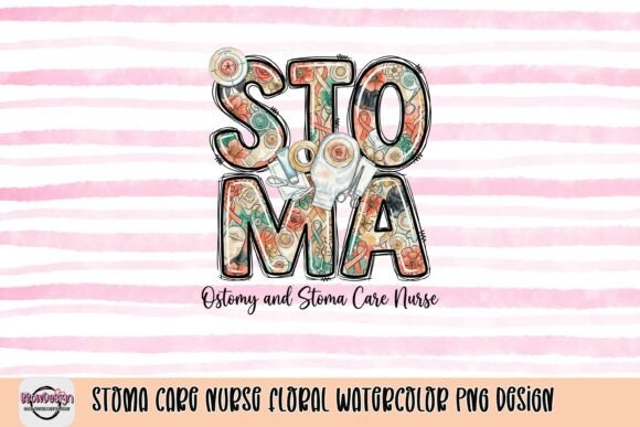 Stoma Care Nurse Floral Watercolor PNG Design: A Thoughtful Tribute