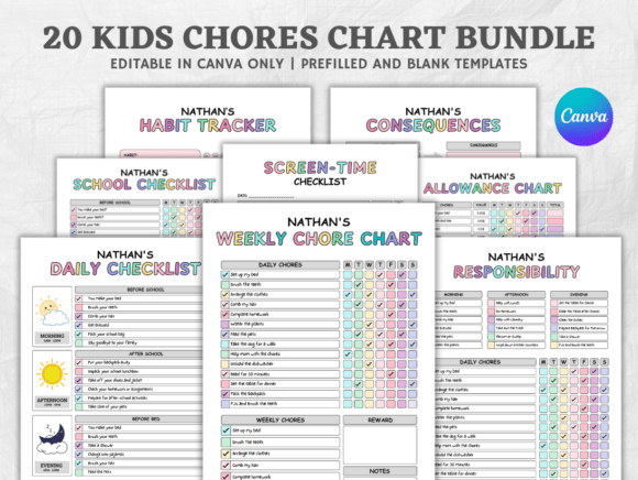 Streamline Family Routines with a Professional Chore Chart Template Bundle