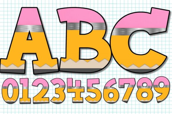 Unlock Creative Potential with Pencil Alphabet & Numbers PNG